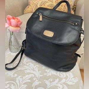 Vintage Michael Kors large black leather Bedford zip back pack/bag.